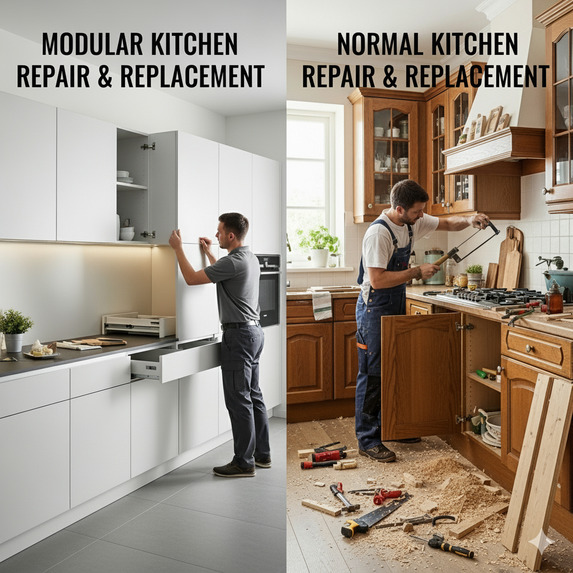 मॉड्यूलर किचन और नॉर्मल किचन में क्या फर्क है?