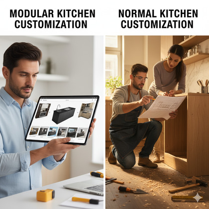 मॉड्यूलर किचन और नॉर्मल किचन में क्या फर्क है?