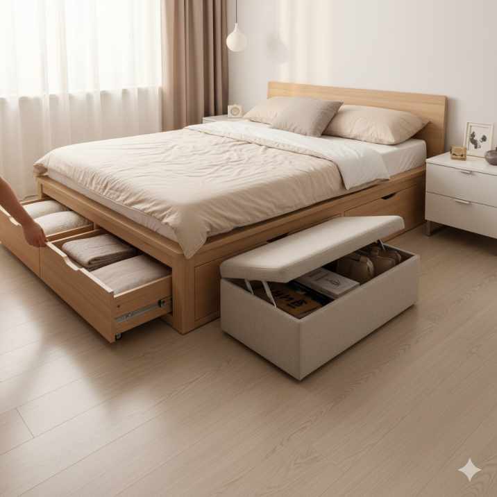 बेडरूम एक्सेसरीज और कपड़े स्मार्टली स्टोर करने के बेहतरीन तरीके