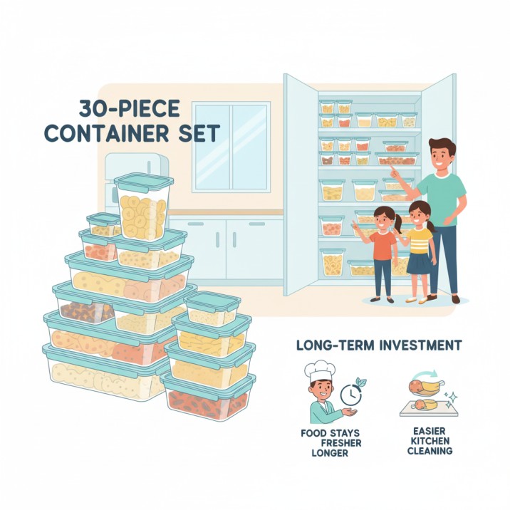 Kitchen Container Set of 30 Pcs: आपके किचन के लिए स्मार्ट स्टोरेज सॉल्यूशन 🥄🍲