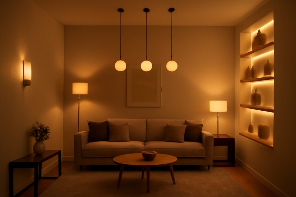 लिविंग रूम डेकोरेटिव लाइट – घर की खूबसूरती बढ़ाने के बेस्ट आइडियाज़
