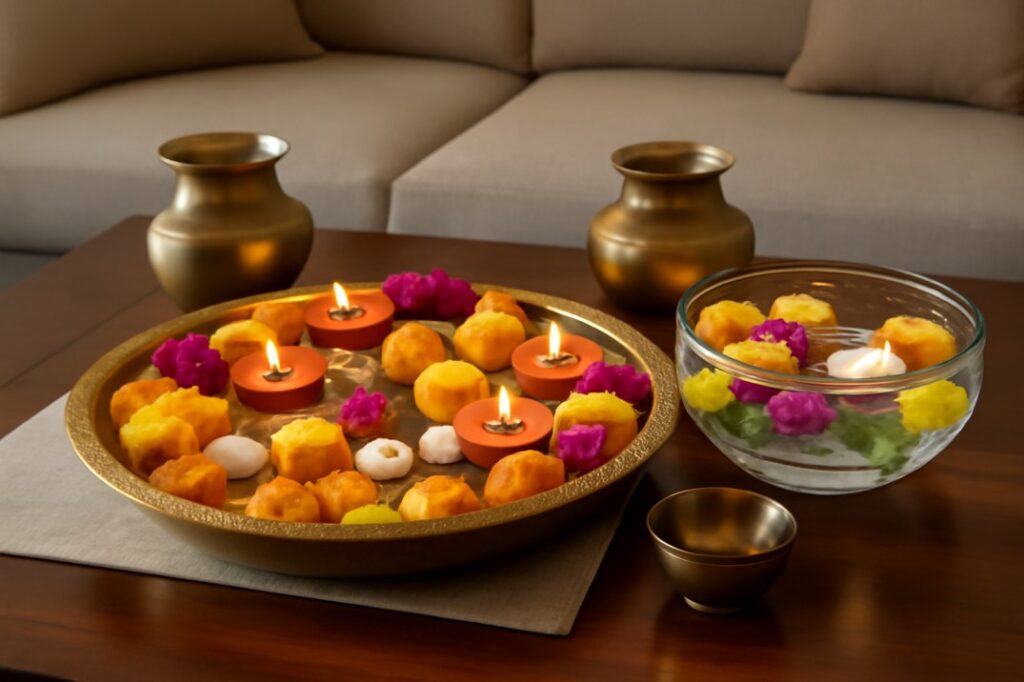 लिविंग रूम को त्योहार के दिन सजाने के तरीके – दीपावली/नवरात्रा स्पेशल