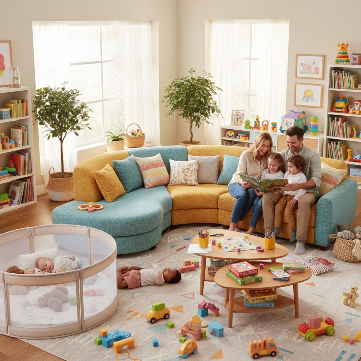 फैमिली फ्रेंडली लिविंग रूम कैसे बनाएं बच्चों और बड़ों के लिए