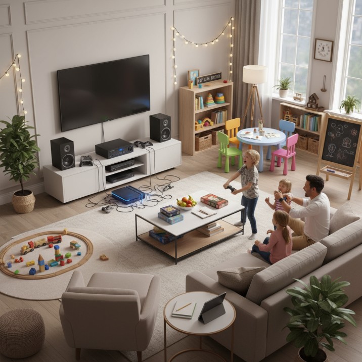 फैमिली फ्रेंडली लिविंग रूम कैसे बनाएं बच्चों और बड़ों के लिए