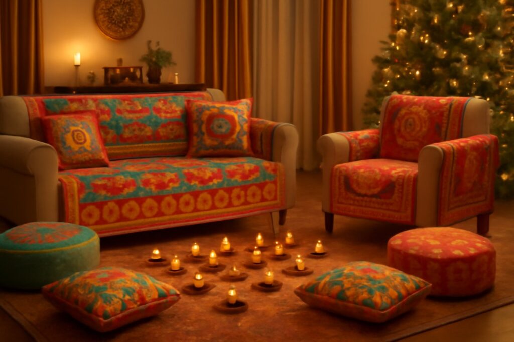लिविंग रूम को त्योहार के दिन सजाने के तरीके – दीपावली/नवरात्रा स्पेशल